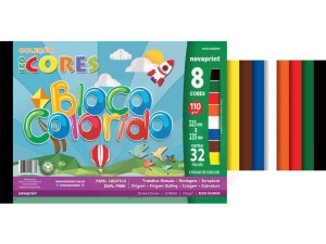 Bloco Ecocores Colorido 8 Cores 110g 32 Folhas - Novaprint
