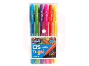 Caneta Trigel Estojo C/6 Cores Neon