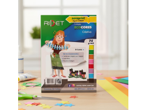 Bloco Criativo A3 Ecocores 75g – 32 Folhas Coloridas e Sustentáveis