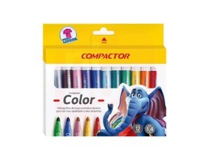 Canetinha 12 Cores Jumbo - Compactor
